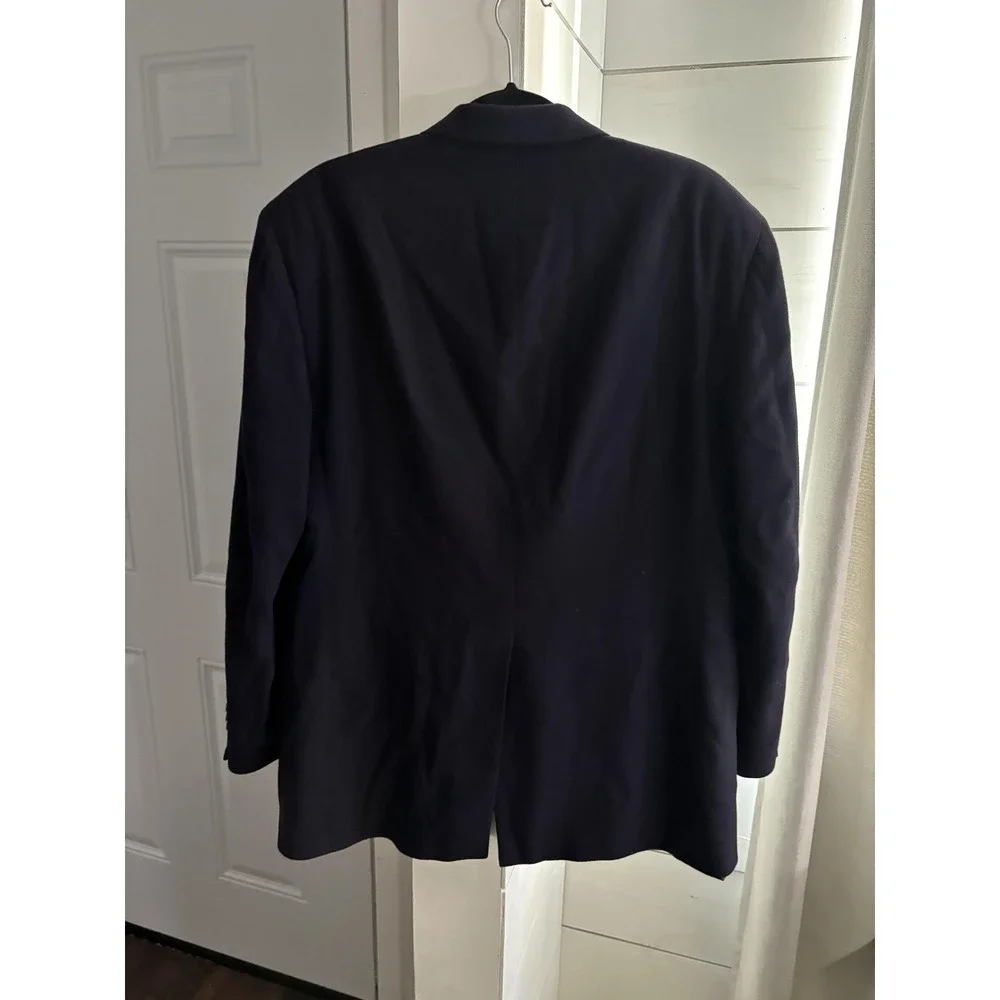 Peterborough Row Blazer Mens 46R Navy 100% Cashmere Sport Coat 2 Button Made USA